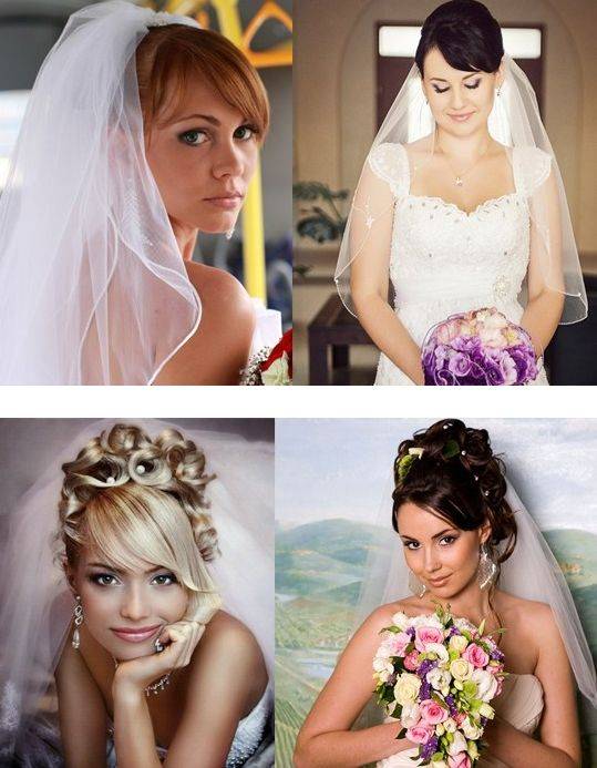 2021 (+55 фото) свадебные прически с фатой на средние волосы