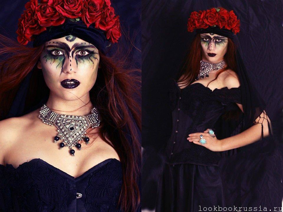 Макияж девушки-вампира на хэллоуин