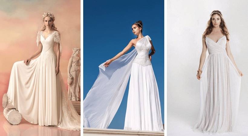 Фото изысканных свадебных платьев в греческом стиле