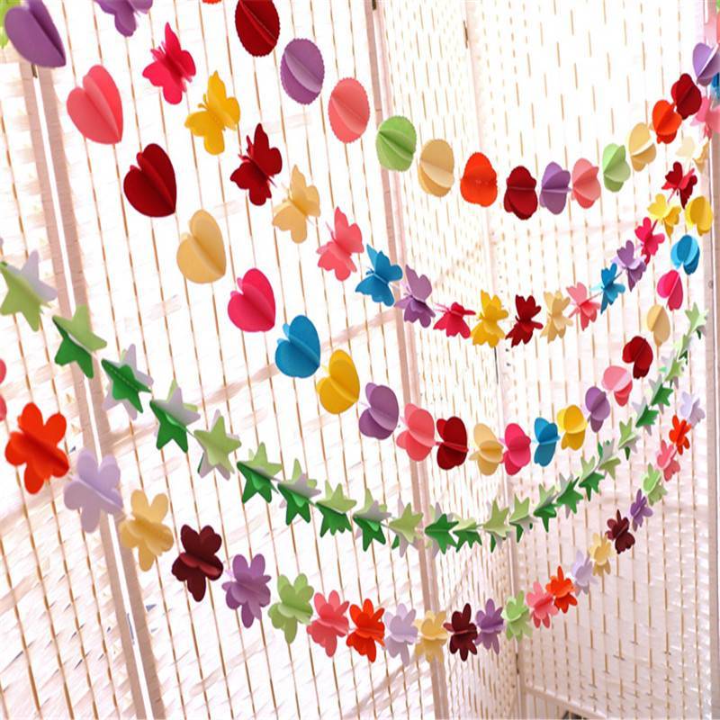 Гирлянда из шаров, цветов и бумажных украшений | снова праздник!