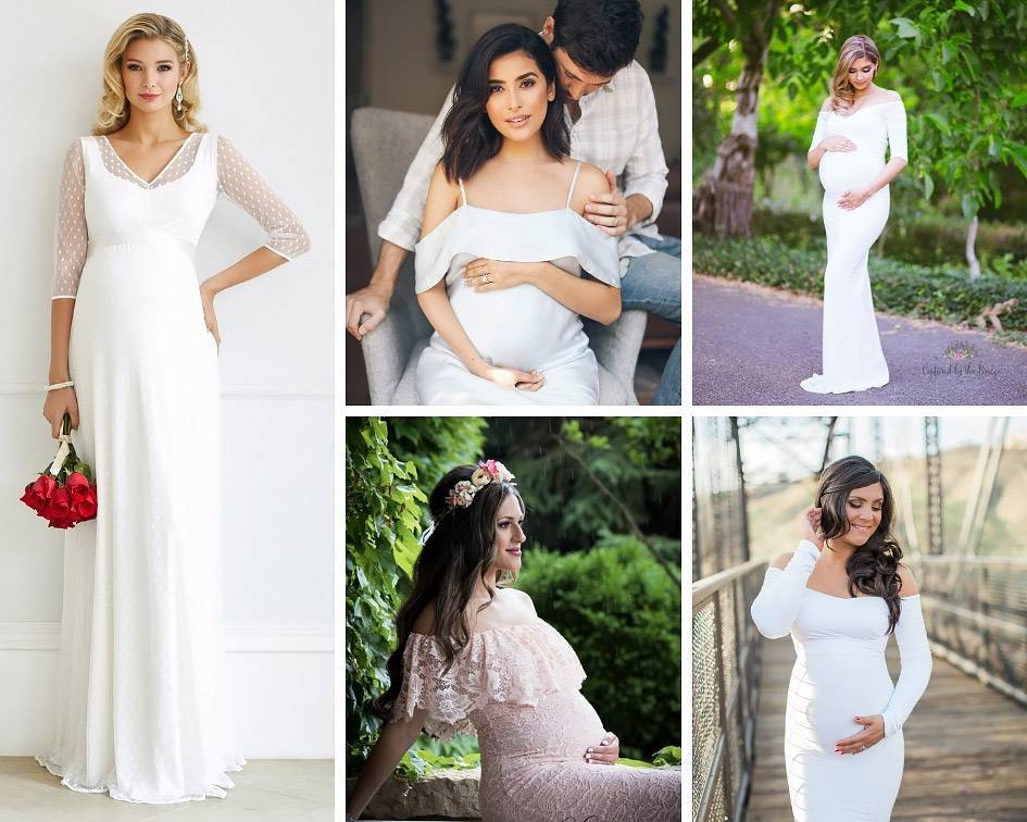 Беременные невесты на 7 месяце. свадебные платья для беременных. свадебные платья для беременных: модели со шлейфом