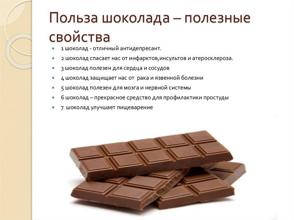 Шоколад: польза, вред, состав и калорийность | food and health