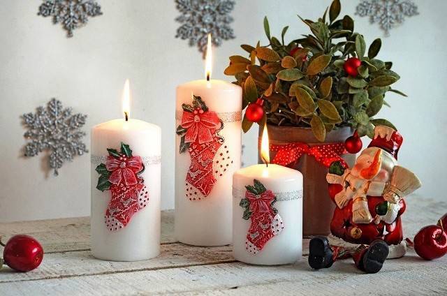 Делаем декоративные свечи своими руками на Новый год