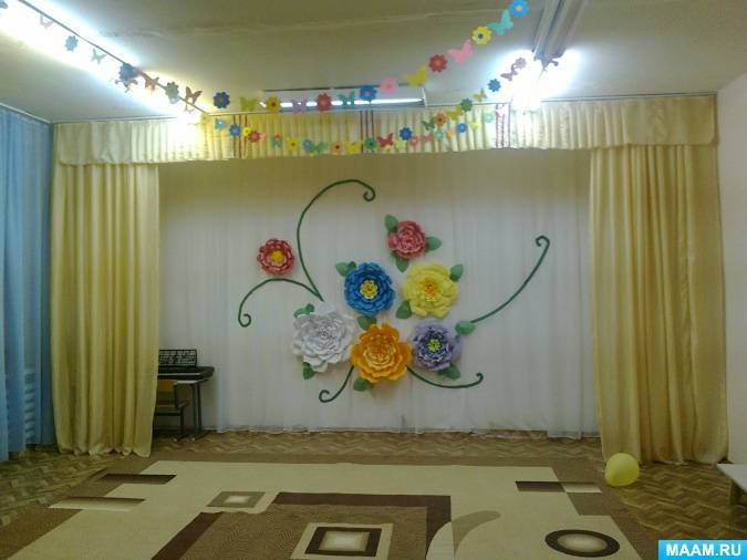 Оформление зала к 8 марта в детском садике