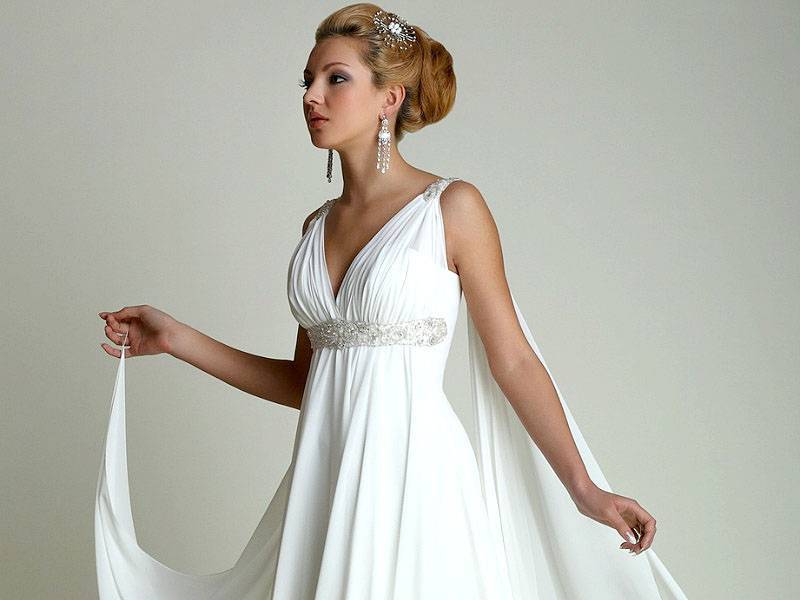 Свадебное платье в греческом стиле – фото и рекомендации по подбору наряда с рукавами и шлейфом, для беременных и для полных с картинками всех популярных фасонов