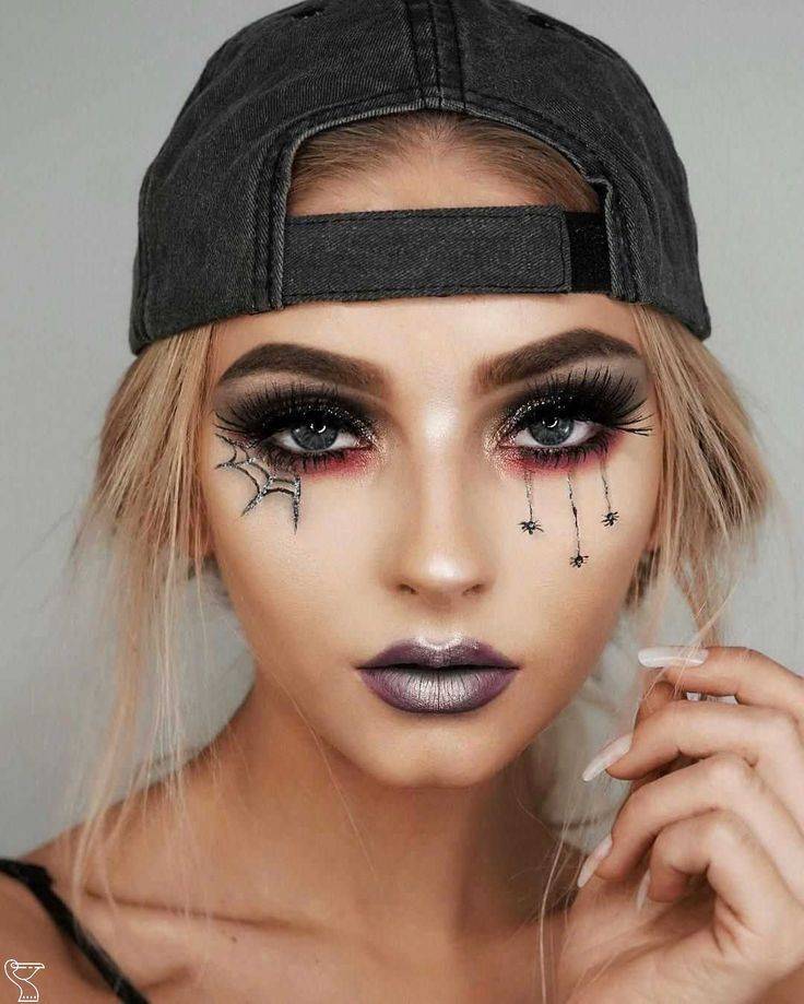 Макияж на хэллоуин для девушек, грим в домашних условиях, рисунки на лице