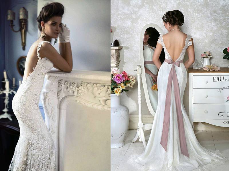 Кружевное свадебное платье – фото, рекомендации, фасоны: короткие и приталенные по фигуре, красивые атласные со шлейфом, с открытой спиной и облегающим верхом