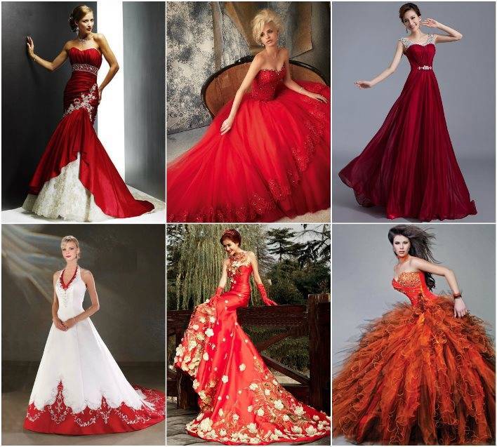 Красное свадебное платье. привлекаем внимание окружающих
