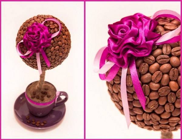 Топиарий из кофейных зерен: пошаговая инструкция по изготовлению. 110 фото идей применения в дизайне интерьера