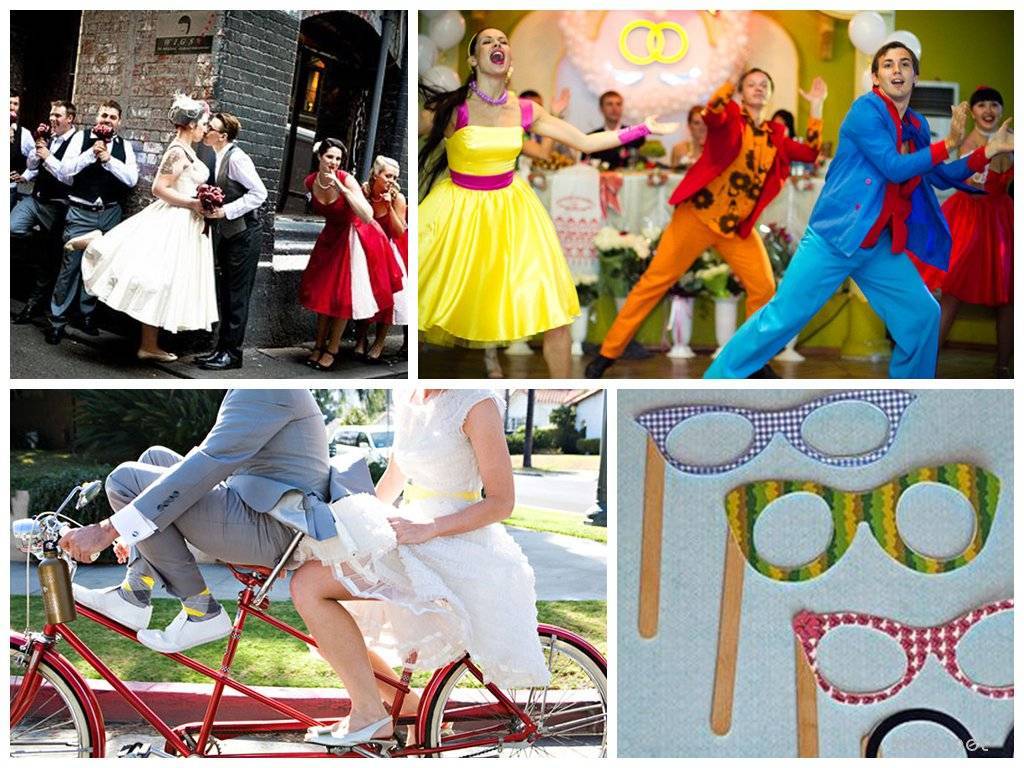 Свадьба в стиле «стиляги»: выбор места и нарядов, дизайнерские идеи и фото оформления торжества, пригласительных, кортежа, конкурсы и идеи для фотосессии