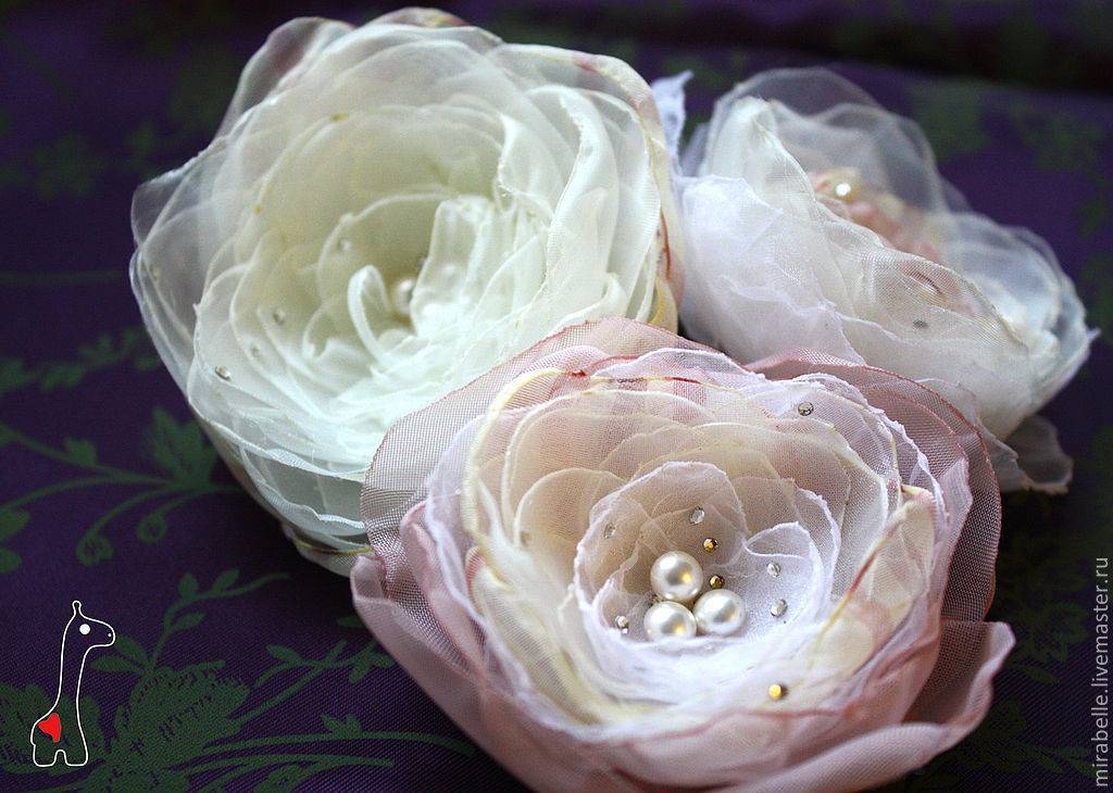 Цветы из ткани - как сделать своими руками красивые искусственные цветы