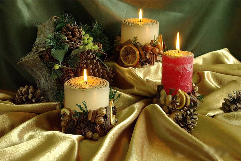 Декор свечей своими руками: модные варианты антуража для разных праздников (29 фото)
