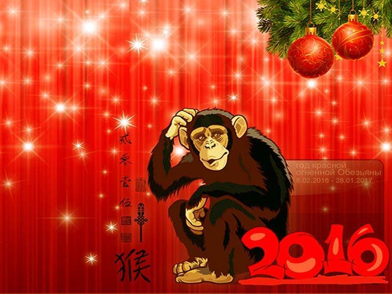 Поздравления с новым годом 2016 — обезьяны